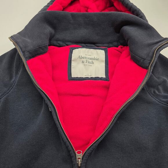 VTG Abercrombie & Fitch Full Zip Hoodie Moose Logo Jacket Women Small - Picture 8 of 11